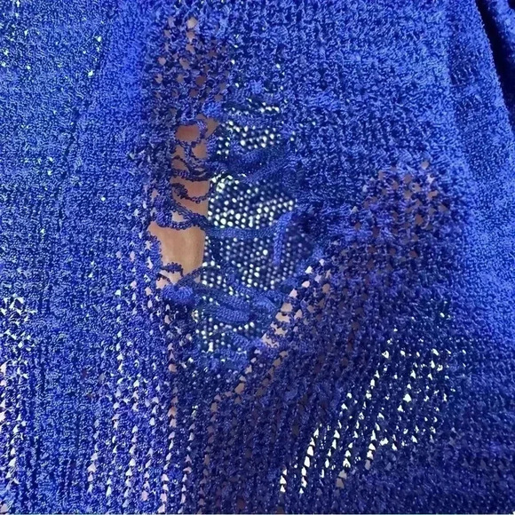 Nygard  Knit Poncho Blue Size Medium - Picture 7 of 16